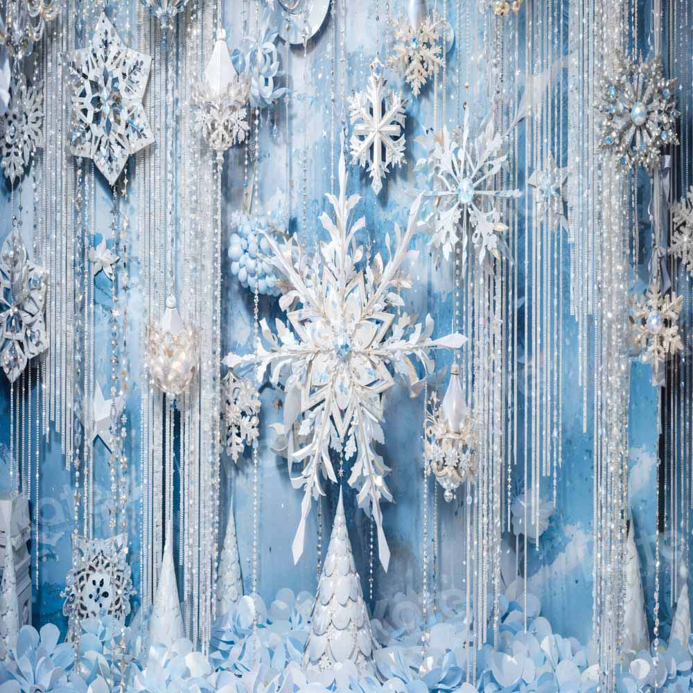 Kate Hiver Neige Blanc Bleu Toile de fond Conçu par Chain Photographie - Kate Backdrop FR