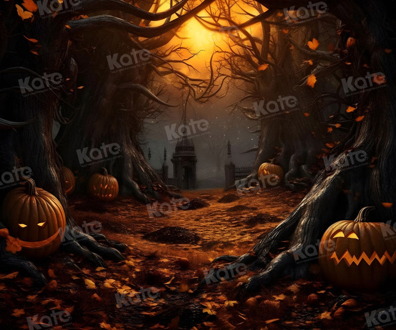 Kate Halloween Citrouille Forêt Toile de fond pour la photographie - Kate Backdrop FR