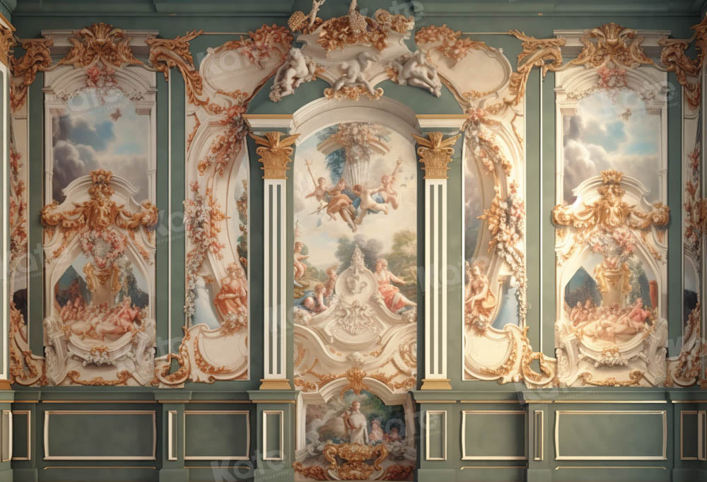 Kate Romantique Mur Rétro Vert Toile de fond conçue par Chain Photographie - Kate Backdrop FR