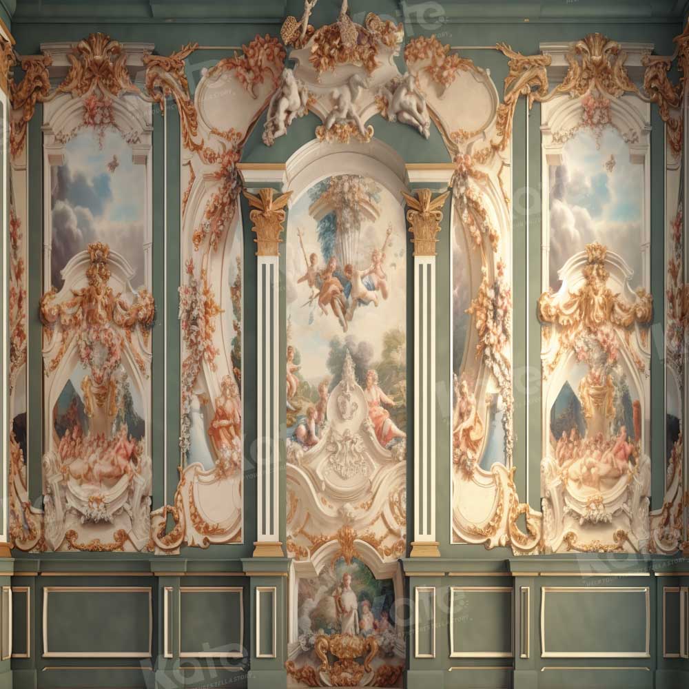 Kate Romantique Mur Rétro Vert Toile de fond conçue par Chain Photographie - Kate Backdrop FR