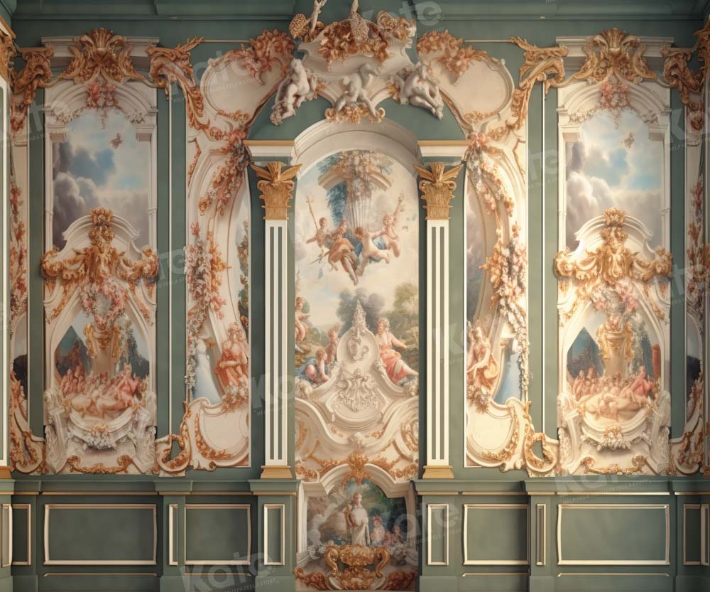 Kate Romantique Mur Rétro Vert Toile de fond conçue par Chain Photographie - Kate Backdrop FR