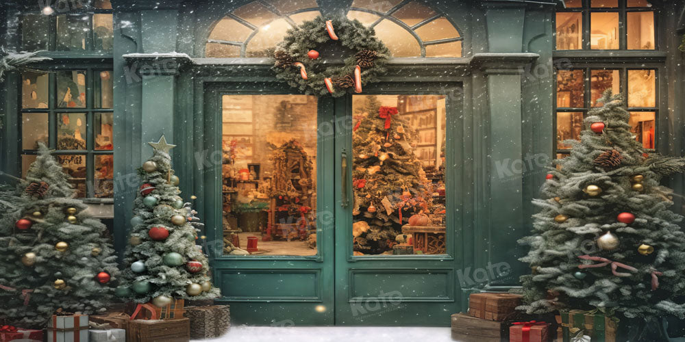 Kate Sapin de Noël Neige Boutique Vert Toile de fond conçue par Emetselch - Kate Backdrop FR