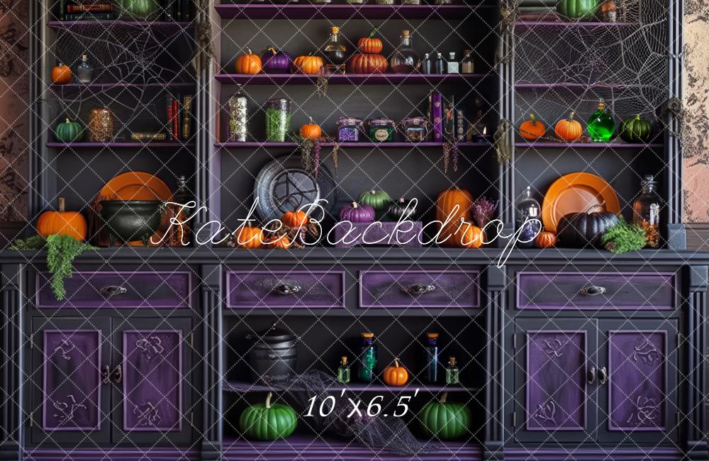 Kate Halloween Cuisine Armoire Toile de fond conçue par Mandy Ringe - Kate Backdrop FR