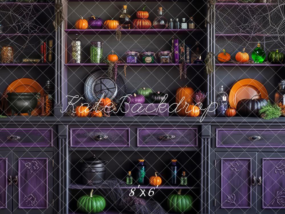 Kate Halloween Cuisine Armoire Toile de fond conçue par Mandy Ringe - Kate Backdrop FR