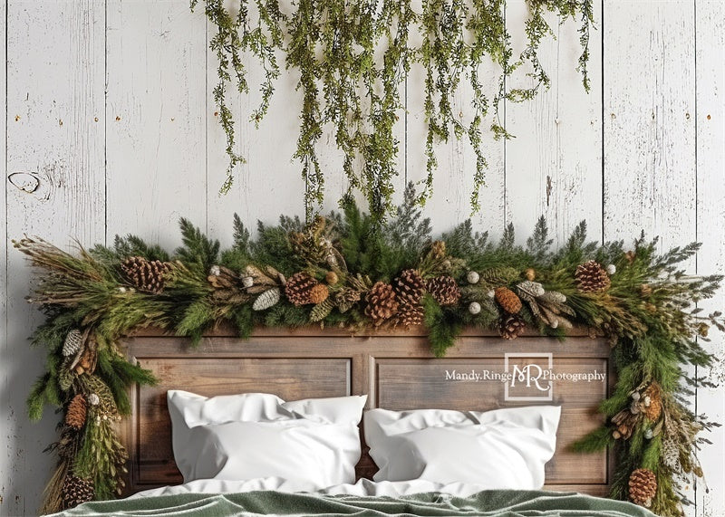 Kate Tête de lit Pommes de pin Verdure Toile de fond conçue par Mandy Ringe - Kate Backdrop FR