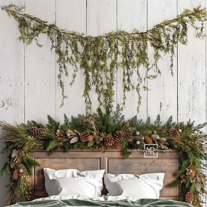 Kate Tête de lit Pommes de pin Verdure Toile de fond conçue par Mandy Ringe - Kate Backdrop FR