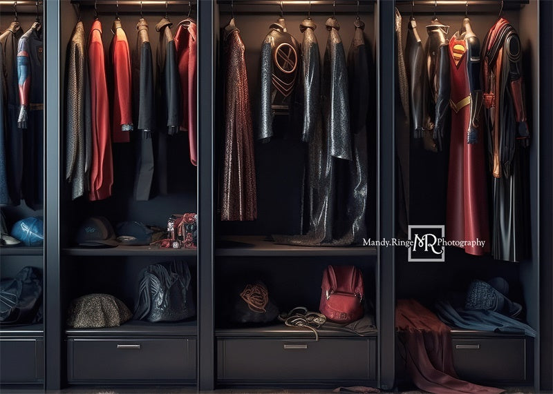 Kate Super héros Robe Placard Toile de fond conçue par Mandy Ringe - Kate Backdrop FR