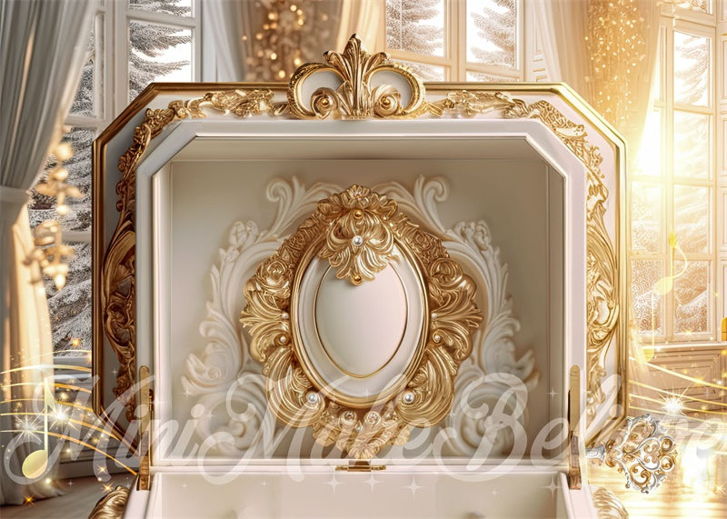 Kate Boîte à musique Chambre Doré Toile de fond conçue par Mini MakeBelieve - Kate Backdrop FR