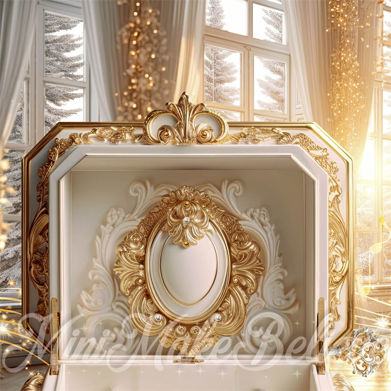 Kate Boîte à musique Chambre Doré Toile de fond conçue par Mini MakeBelieve - Kate Backdrop FR