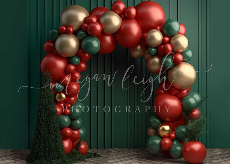Kate Vert foncé Arche de Ballons Toile de fond conçue par Megan Leigh - Kate Backdrop FR
