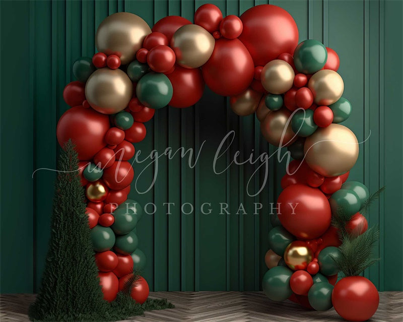 Kate Vert foncé Arche de Ballons Toile de fond conçue par Megan Leigh - Kate Backdrop FR