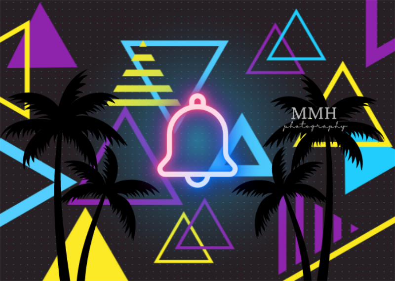 Kate Motif géométrique Palmiers Cloche Toile de fond conçu par Melissa McCraw-Hummer - Kate Backdrop FR