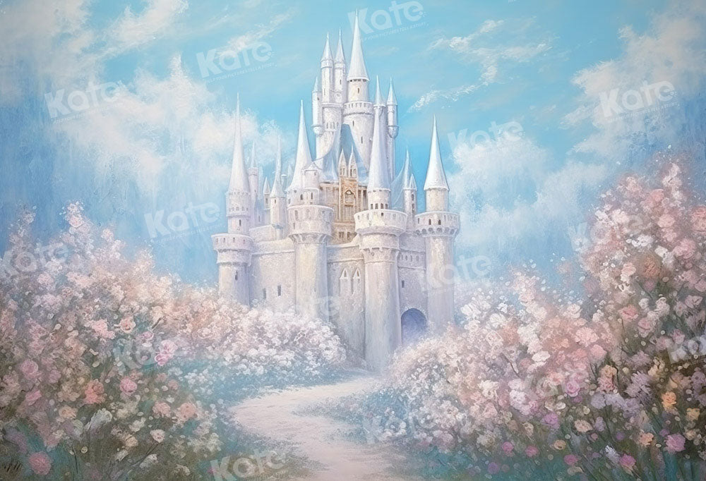 Kate Château fantastique Fleurs Route Toile de fond conçue par GQ - Kate Backdrop FR