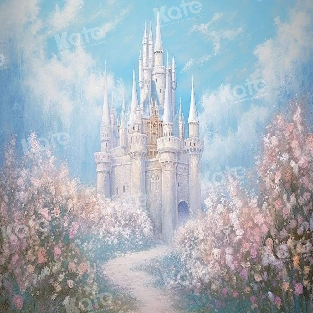 Kate Château fantastique Fleurs Route Toile de fond conçue par GQ - Kate Backdrop FR