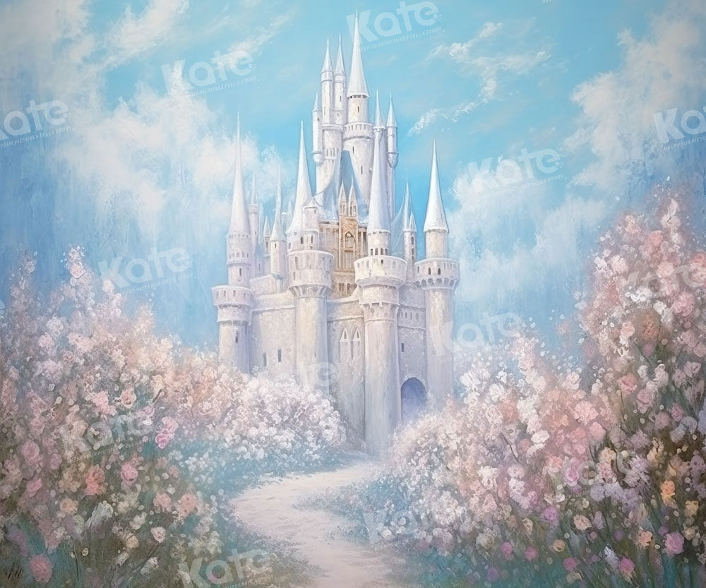 Kate Château fantastique Fleurs Route Toile de fond conçue par GQ - Kate Backdrop FR