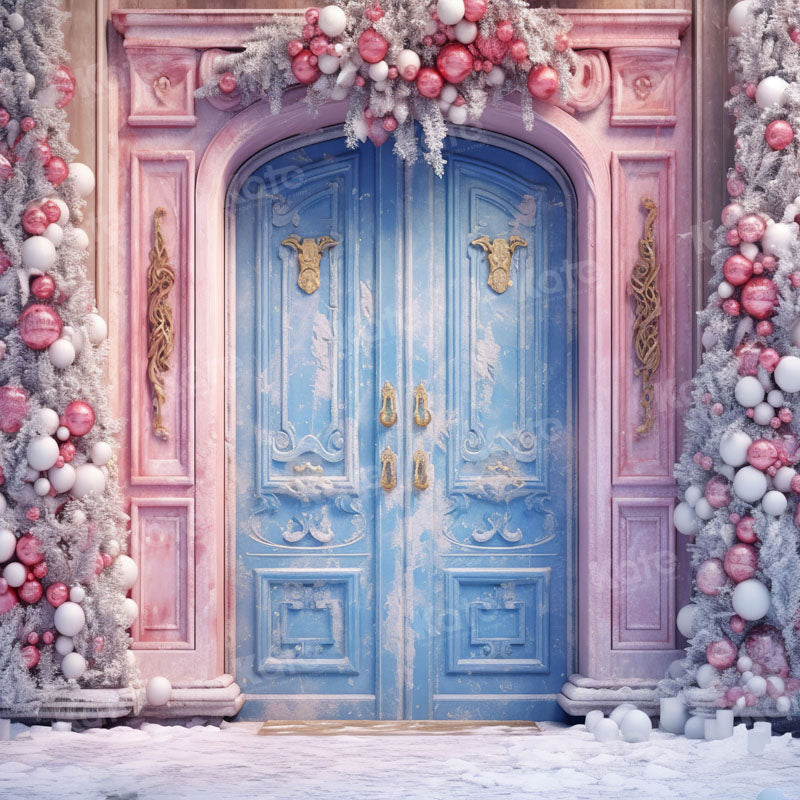 Kate Noël Porte Rose Bleu Toile de fond pour la photographie - Kate Backdrop FR