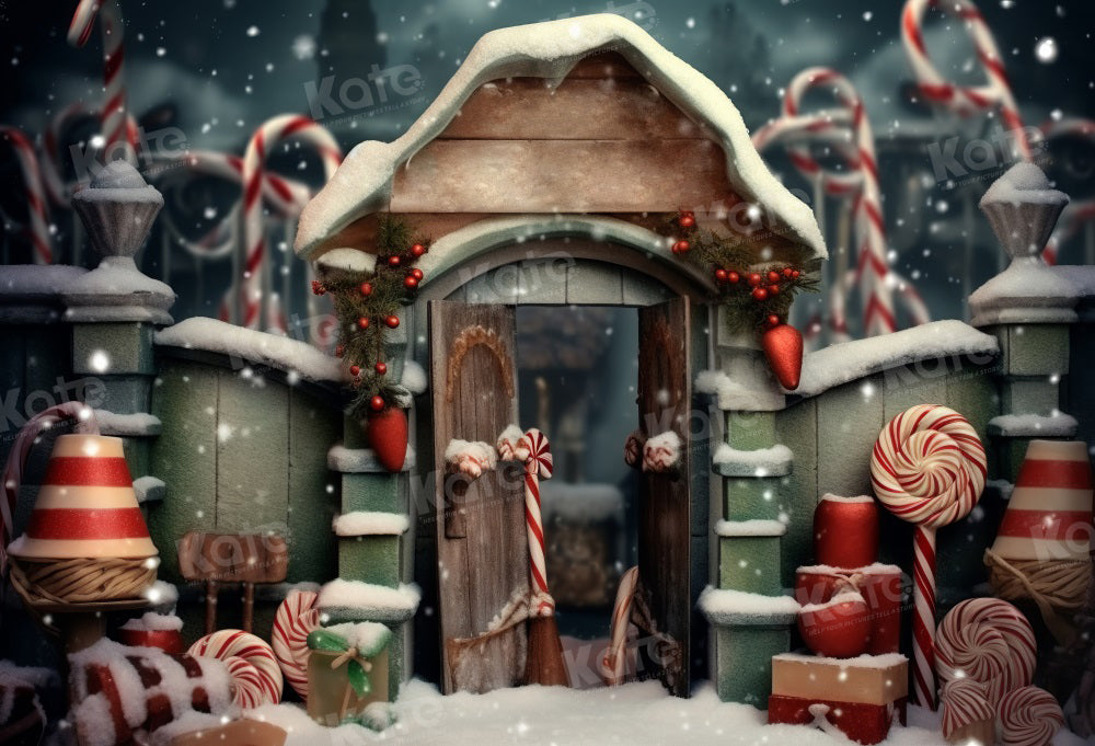 Kate Hiver Noël Bonbons Enfant Toile de fond pour la photographie - Kate Backdrop FR