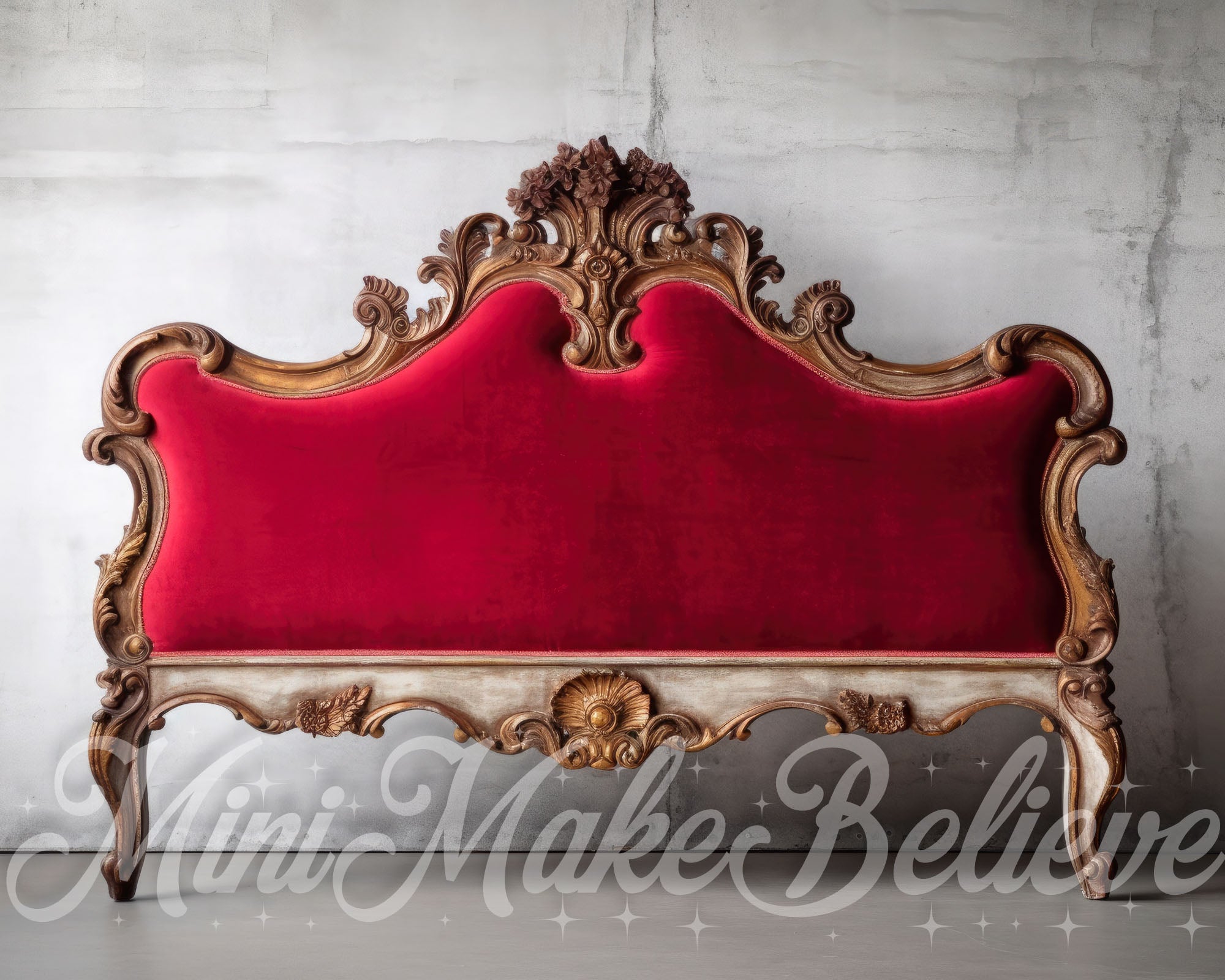 Kate Velours rouge Noël Tête de lit Toile de fond conçue par Mini MakeBelieve - Kate Backdrop FR