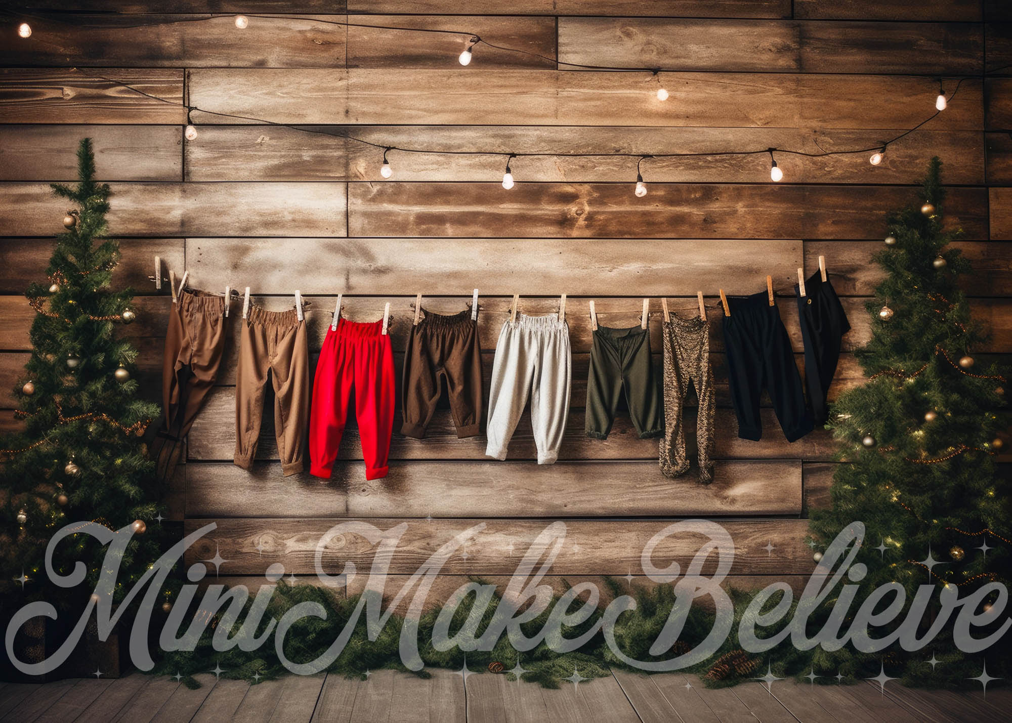 Kate Noël Hiver Garçon Pantalon Vintage Toile de fond conçue par Mini MakeBelieve - Kate Backdrop FR