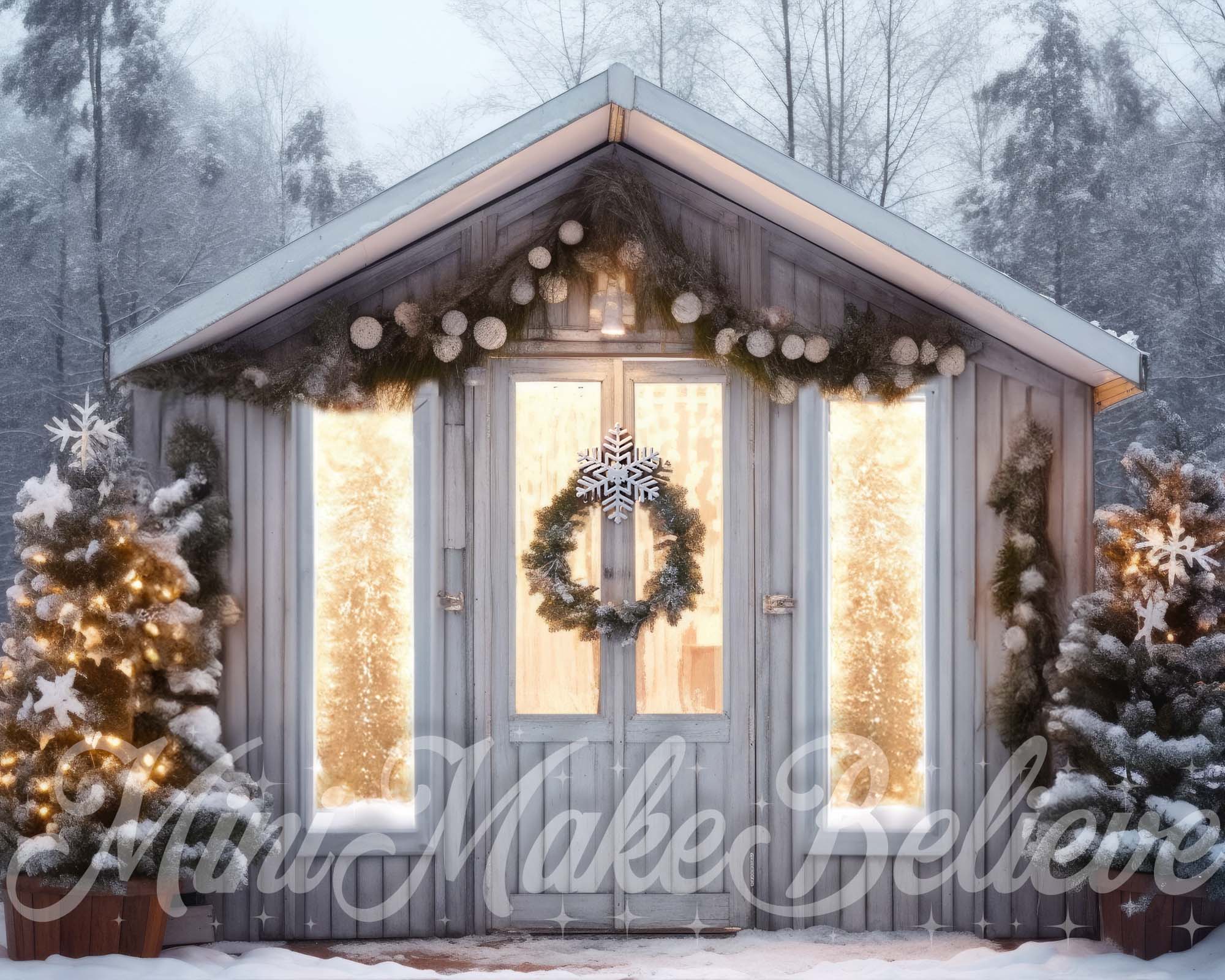 Kate Serre Lumières Noël Hiver Toile de fond conçue par Mini MakeBelieve - Kate Backdrop FR