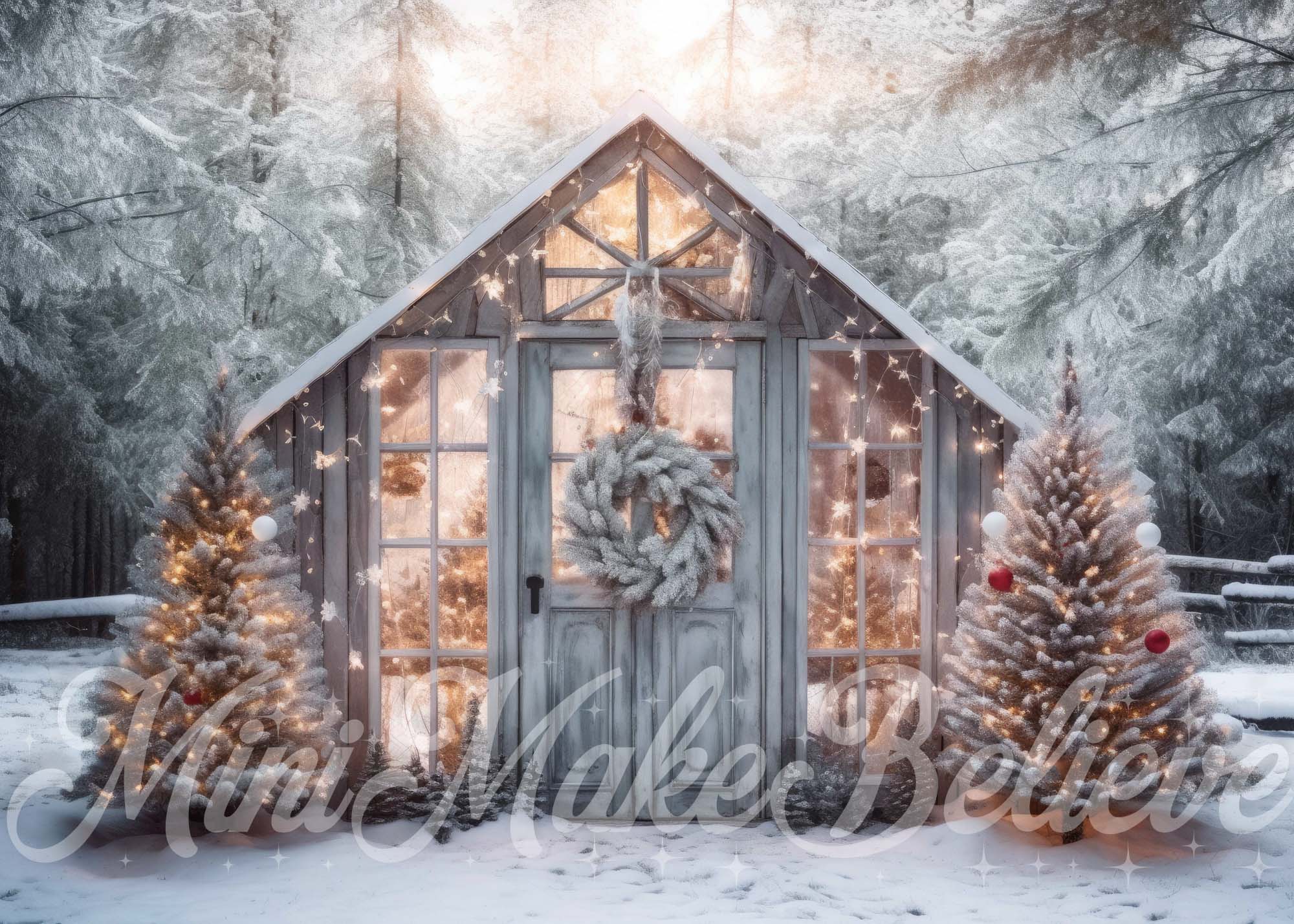 Kate Serre Coucher de soleil Noël Hiver Toile de fond conçue par Mini MakeBelieve - Kate Backdrop FR