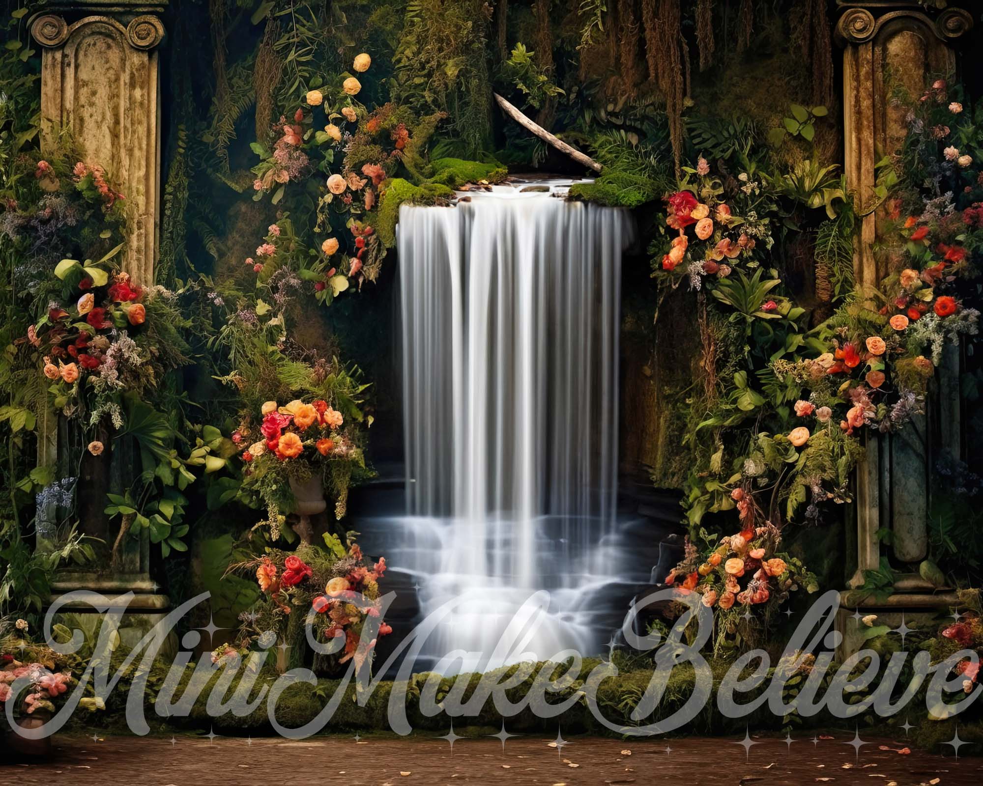 Kate Feuillage enchanté Fleurs Cascade Toile de fond conçue par Mini MakeBelieve
