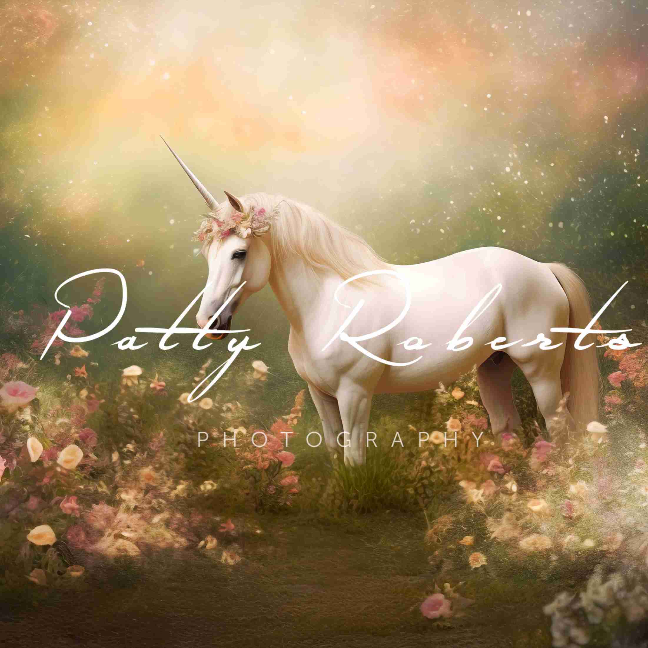 Kate Licorne fantaisiste Enfant Rêve Toile de fond Conçu par Patty Robert - Kate Backdrop FR