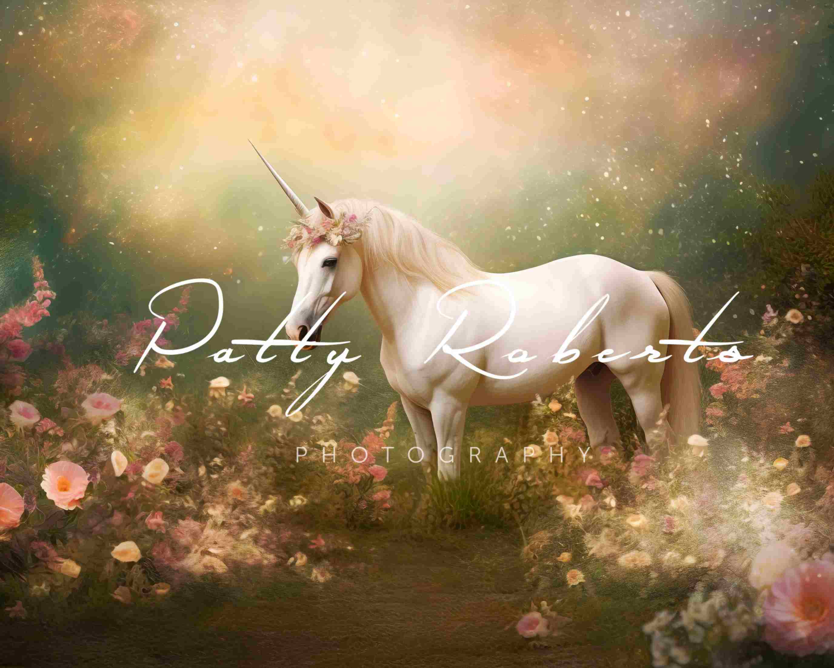 Kate Licorne fantaisiste Enfant Rêve Toile de fond Conçu par Patty Robert - Kate Backdrop FR