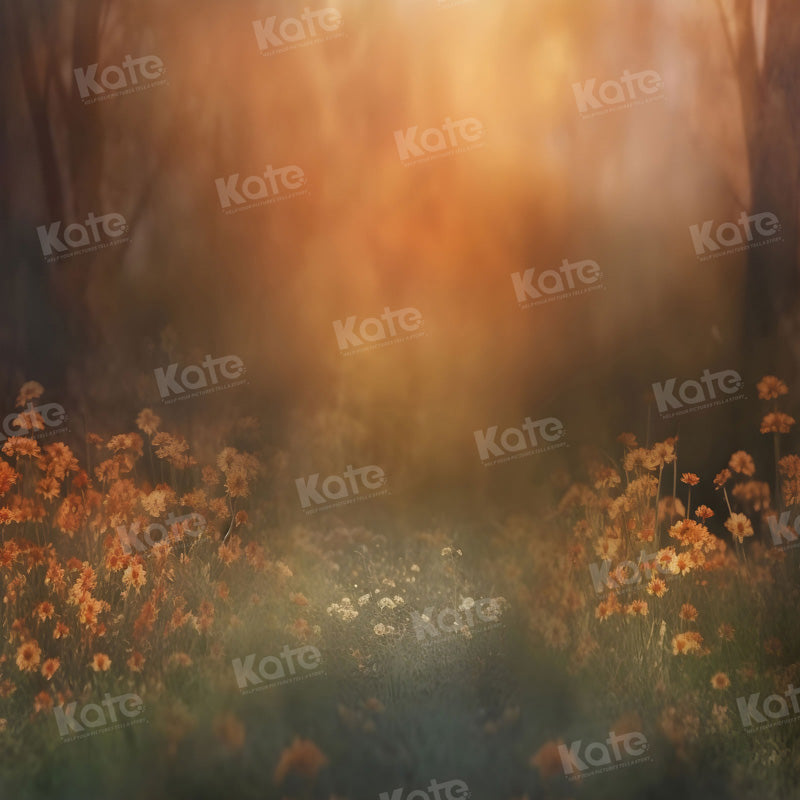 Kate Fleurs Arbres Jaune Flou Toile de fond pour la photographie - Kate Backdrop FR