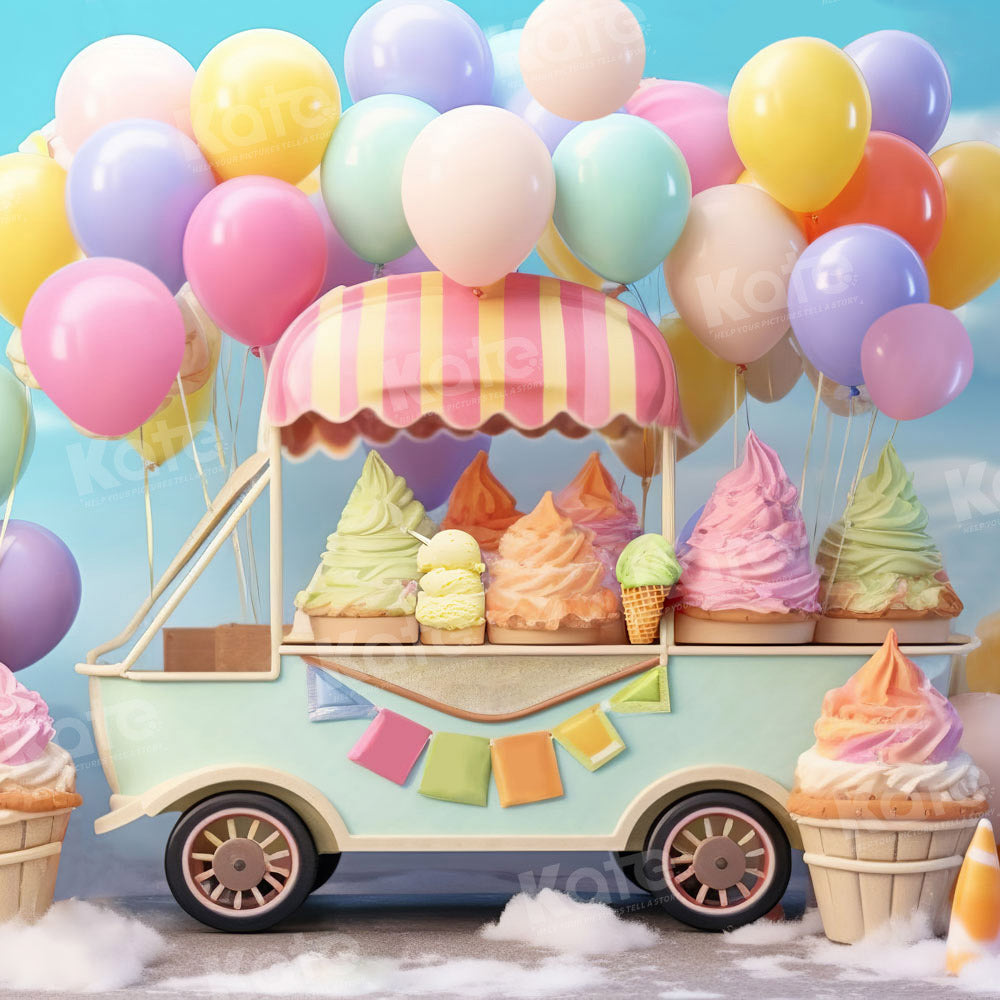 Kate Stand de glace Ballons Coloré Toile de fond pour la photographie - Kate Backdrop FR