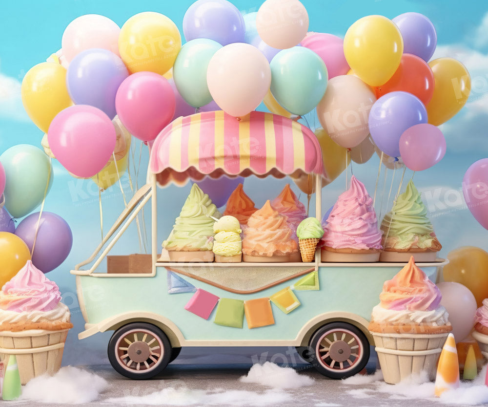 Kate Stand de glace Ballons Coloré Toile de fond pour la photographie - Kate Backdrop FR
