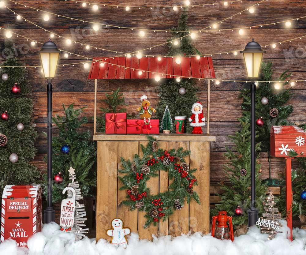 Kate Mur Bois Cadeaux Boites aux lettres Toile de fond pour la photographie - Kate Backdrop FR