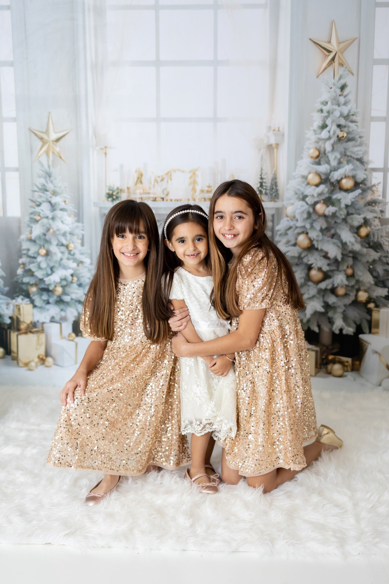 Kate Noël Fenêtre Arbres Cadeaux Doré Toile de fond pour la photographie - Kate Backdrop FR