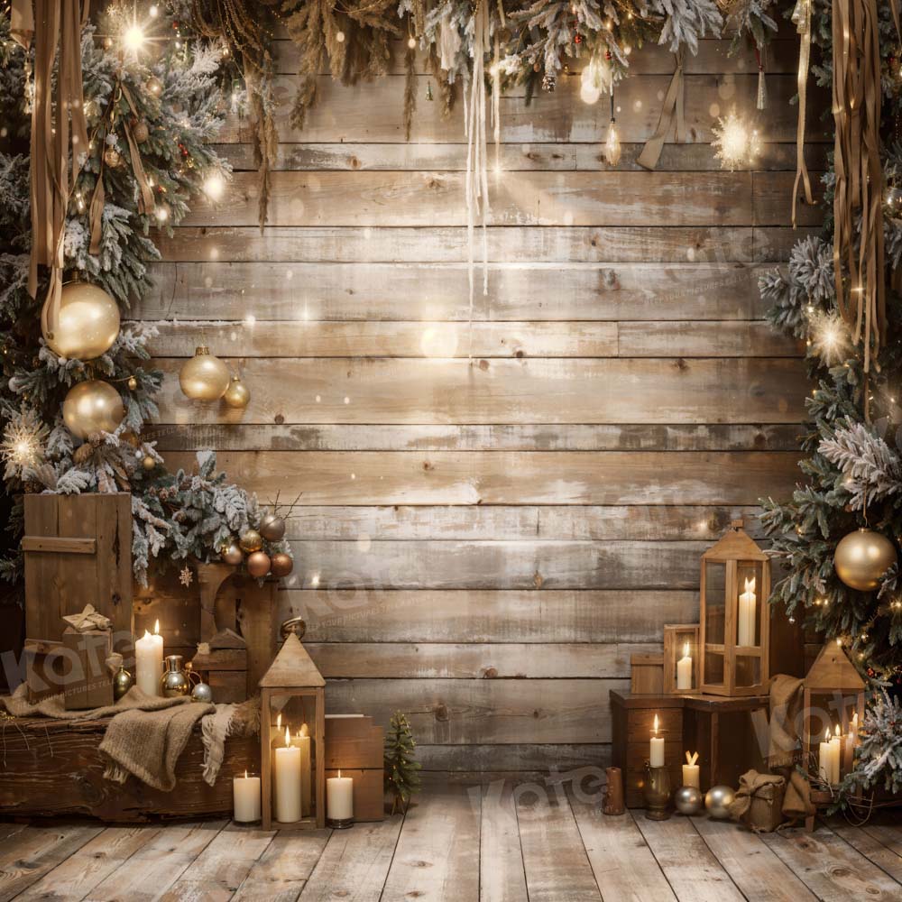 Kate Bougies Mur Bois Brun Toile de fond pour la photographie - Kate Backdrop FR