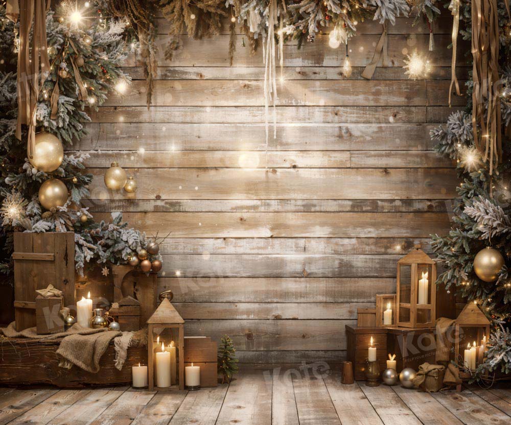 Kate Bougies Mur Bois Brun Toile de fond pour la photographie - Kate Backdrop FR