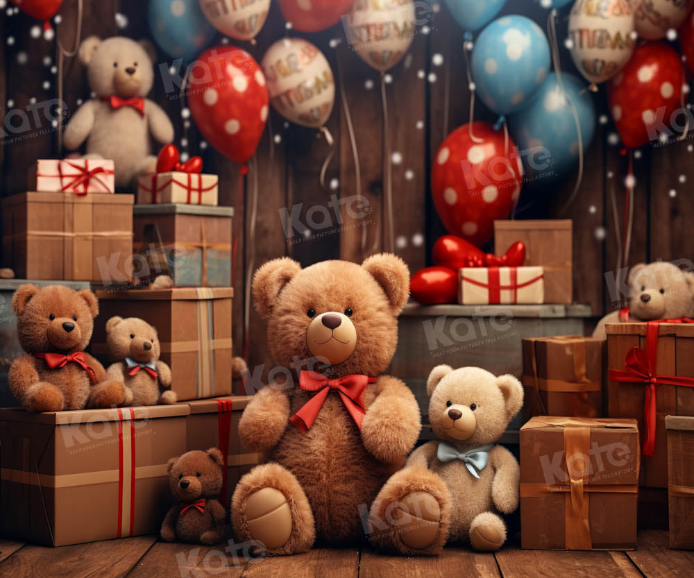 Kate Ballons Ours en peluche Cadeaux Toile de fond pour la photographie - Kate Backdrop FR