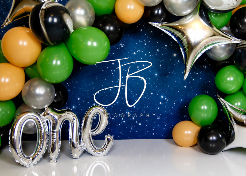 Kate Hors de ce monde Ballons Anniversaire Toile de fond conçue par JB Photographie - Kate Backdrop FR