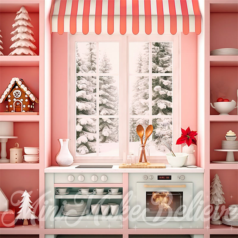 Kate Chic Rose Cuisine Hiver Toile de fond conçue par Mini MakeBelieve - Kate Backdrop FR