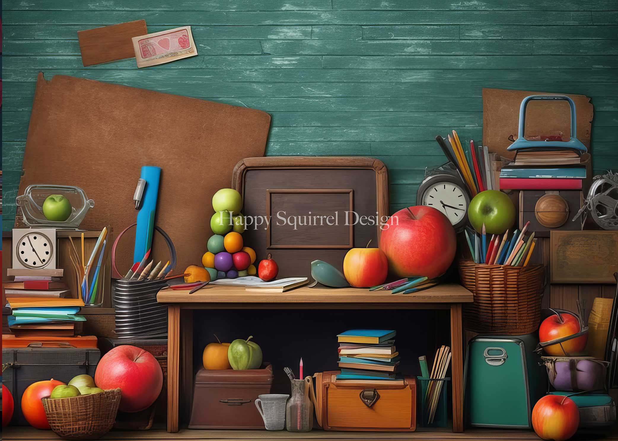 Kate Professeur Salle de classe Toile de fond Conçu par Happy Squirrel Design