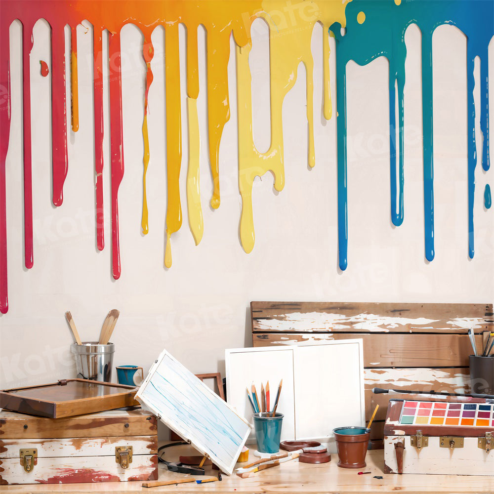 Kate Aquarelle Peinture Artistique Coloré Toile de fond pour la photographie - Kate Backdrop FR