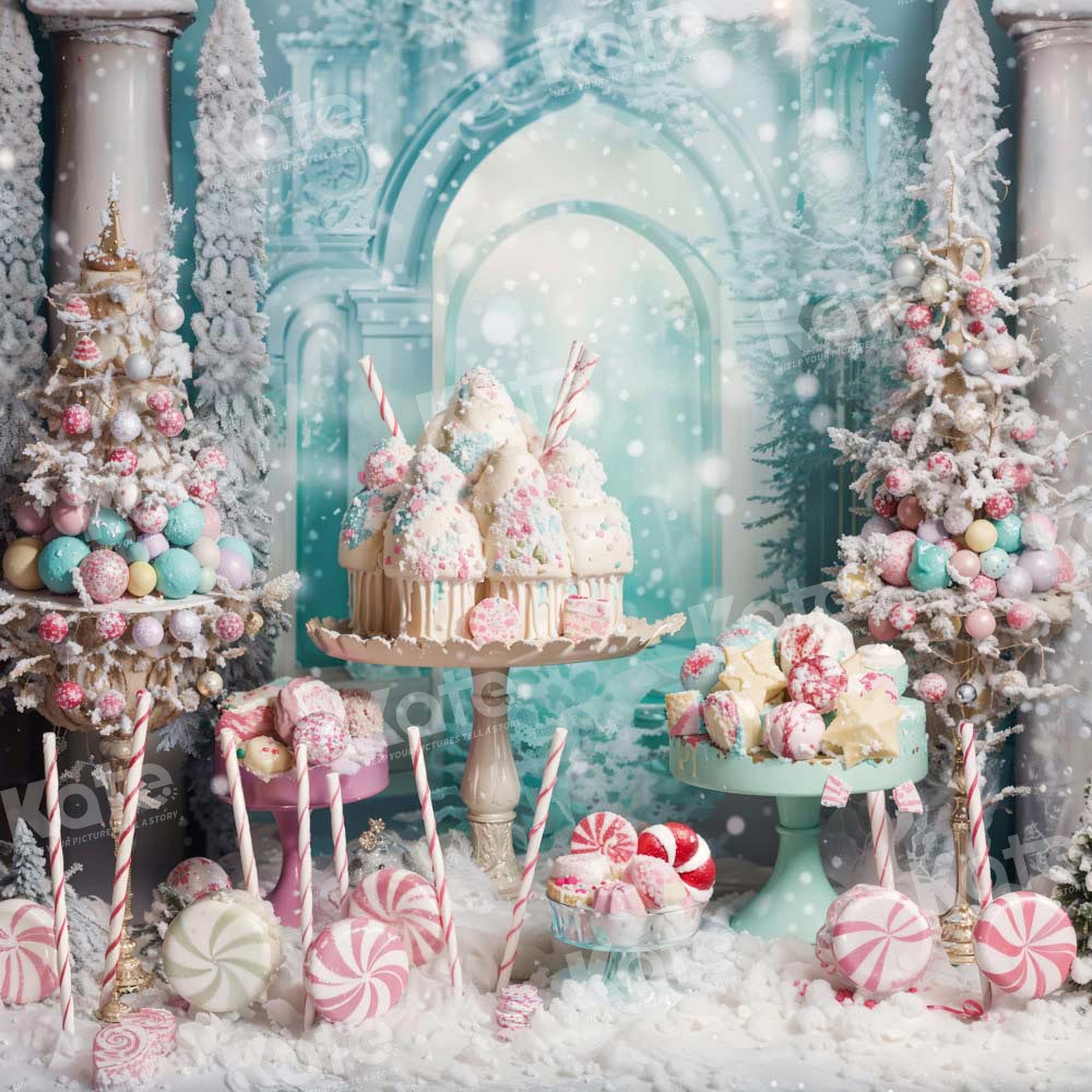 Kate Hiver Bonbons Gâteau Neige Toile de fond conçu par Emetselch - Kate Backdrop FR