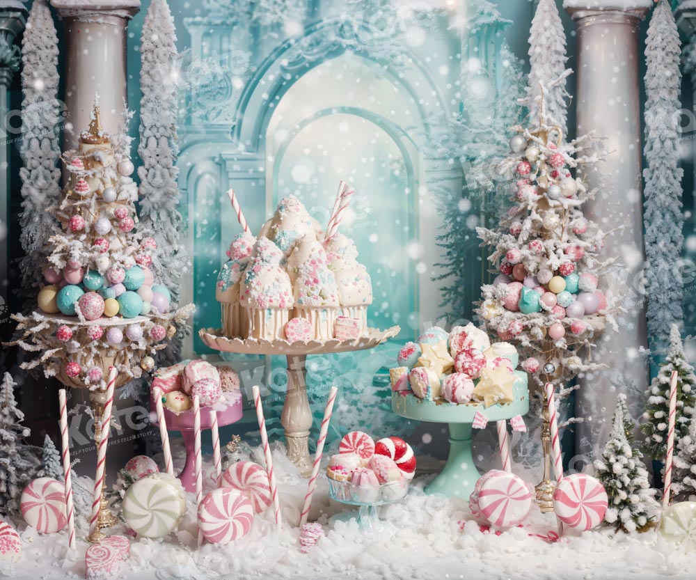 Kate Hiver Bonbons Gâteau Neige Toile de fond conçu par Emetselch - Kate Backdrop FR