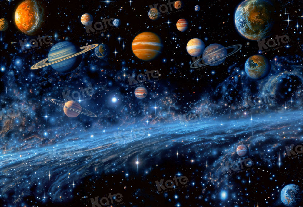 Kate Univers Planète Bleu Anniversaire Toile de fond Conçu par Chain Photographie - Kate Backdrop FR