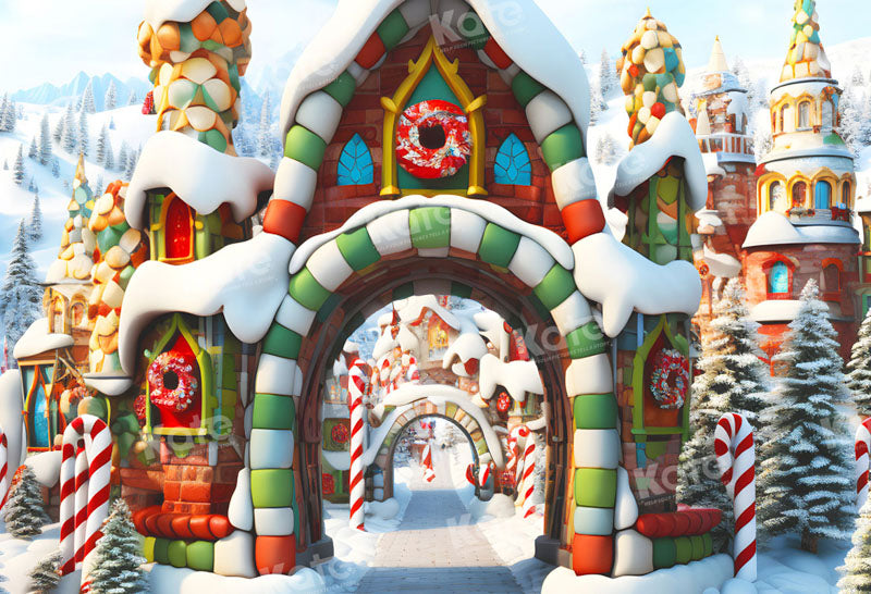 Kate Noël Incroyable Monde des bonbons Rue Toile de fond pour la photographie - Kate Backdrop FR