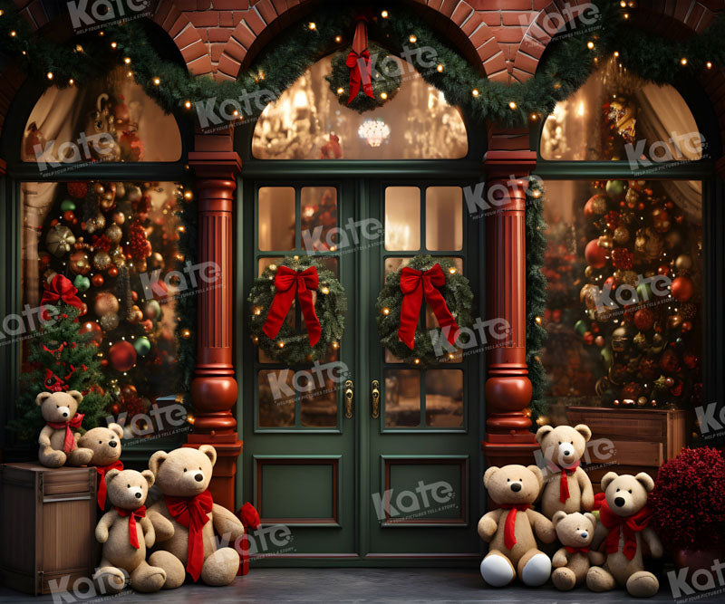 Kate Noël Ours en peluche Fenêtre Porte Toile de fond pour la photographie - Kate Backdrop FR