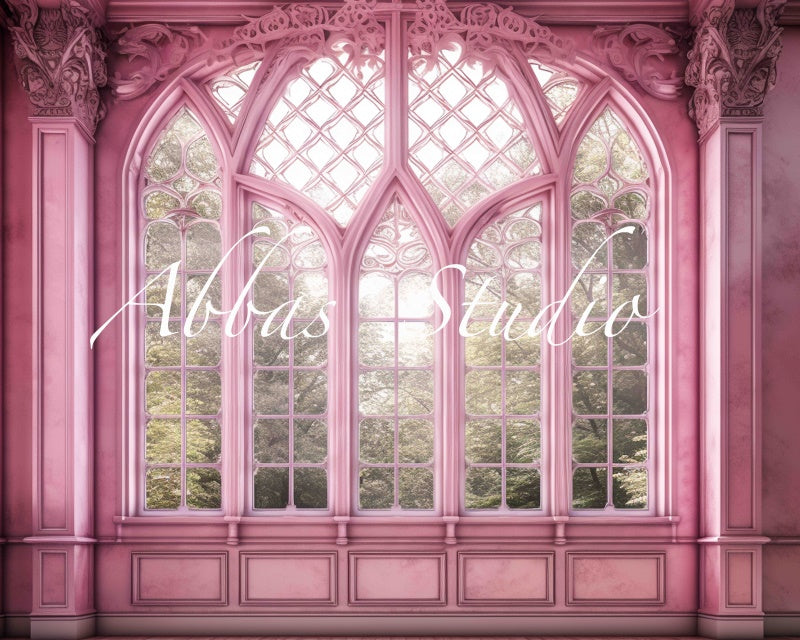 Kate Mur Fenêtre Rose Princesse Toile de fond conçue par Abbas Studio - Kate Backdrop FR