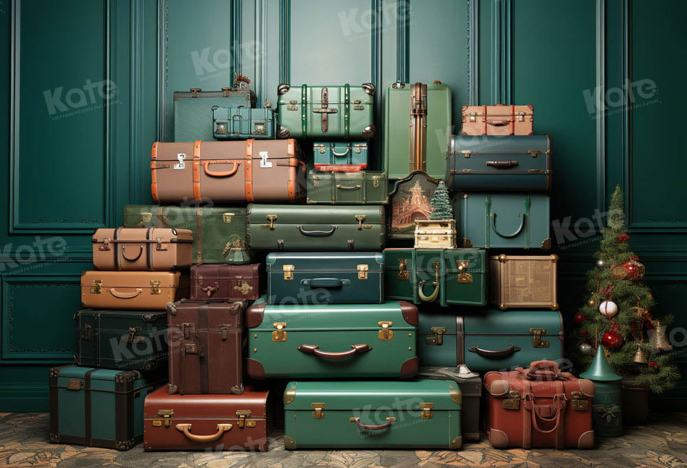 Kate Bagages Mur vert Noël Toile de fond conçu par Emetselch - Kate Backdrop FR