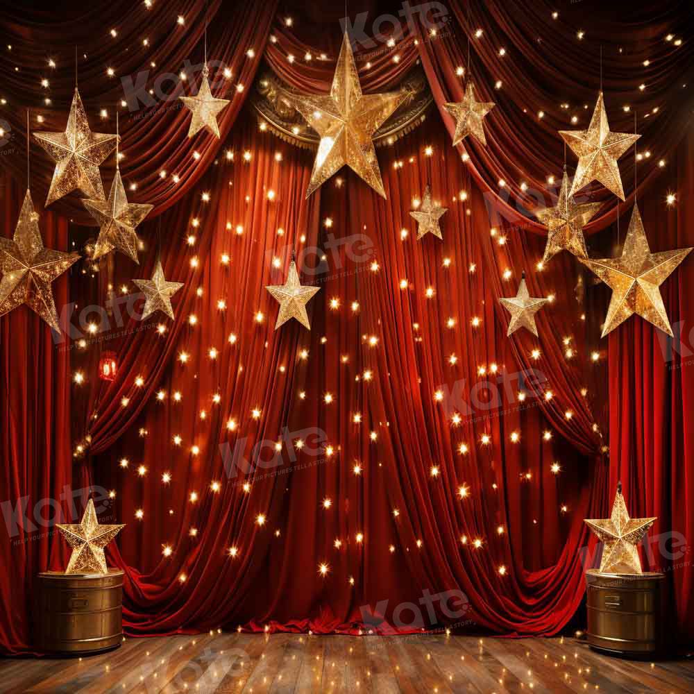 Kate Scène Étoiles Rideau Rouge Toile de fond Conçu par Chain Photographie - Kate Backdrop FR