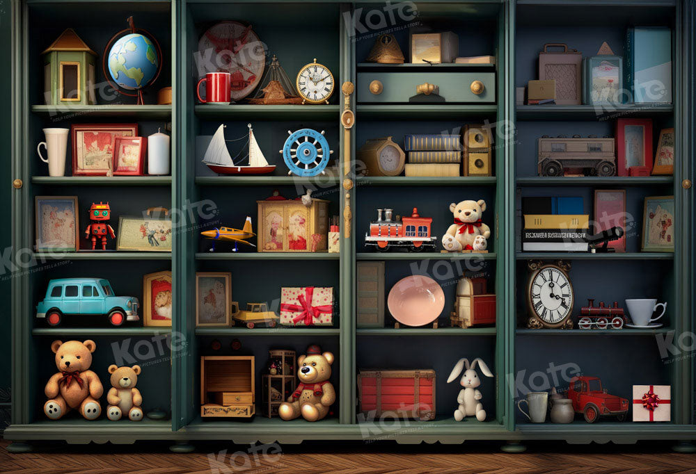 Kate Jouet Étagère verte Enfant Toile de fond conçu par Emetselch - Kate Backdrop FR