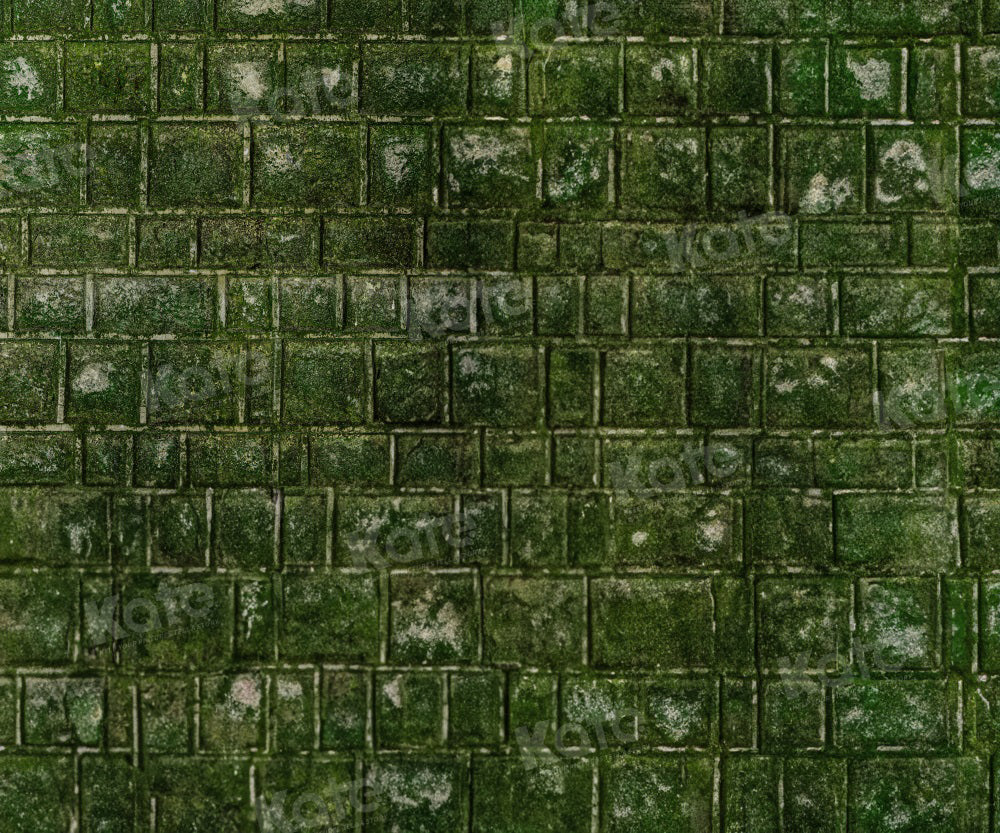 Kate Vert Mur de briques Sol Mousse Toile de fond pour la photographie - Kate Backdrop FR